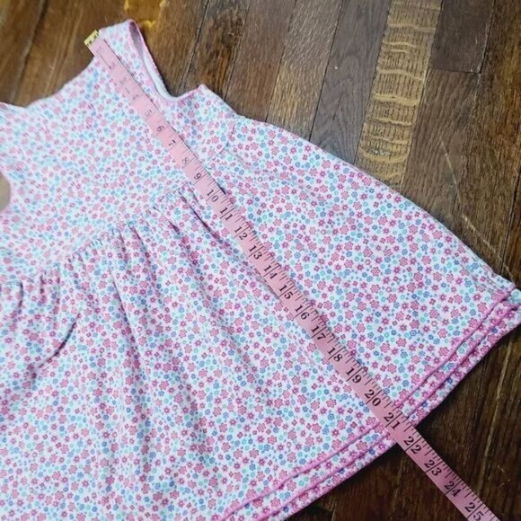 Vintage 90s Pink Blue Floral Sleeveless Girls Dress - Picture 8 of 8